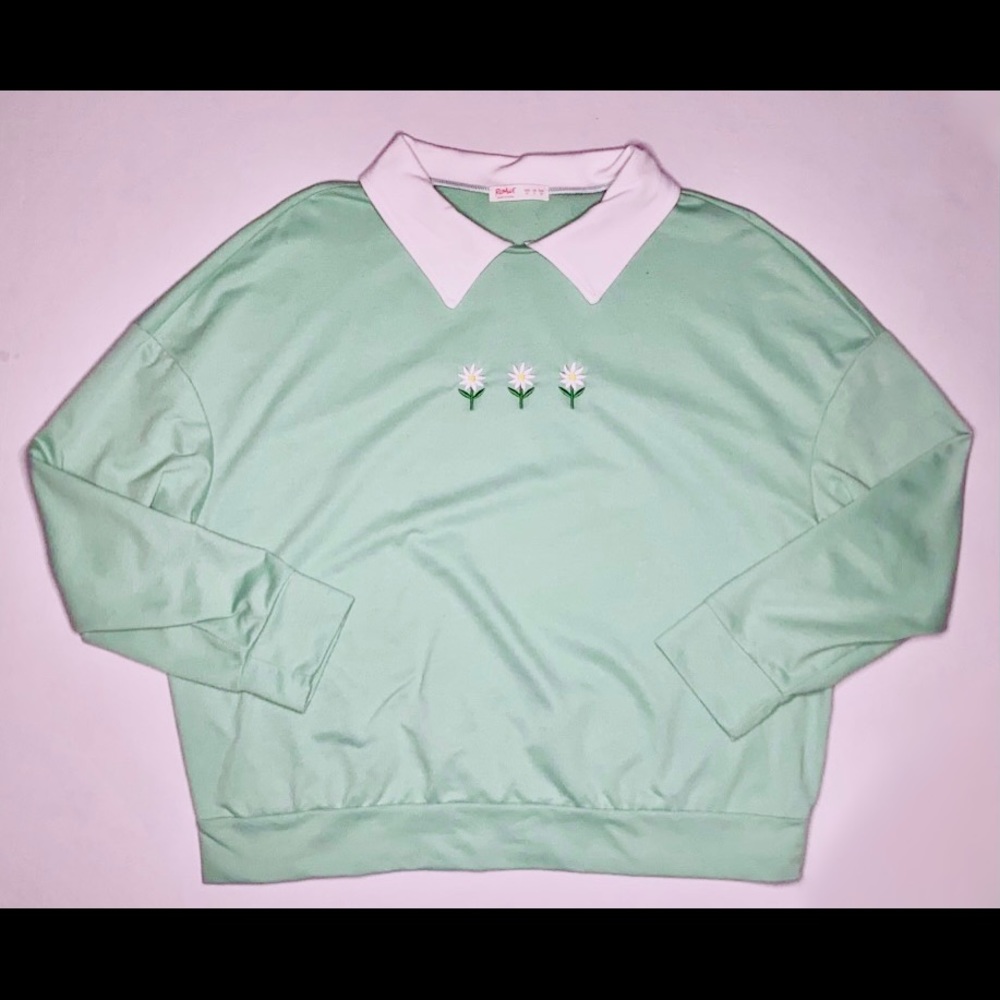 Collared Contrast Color Top